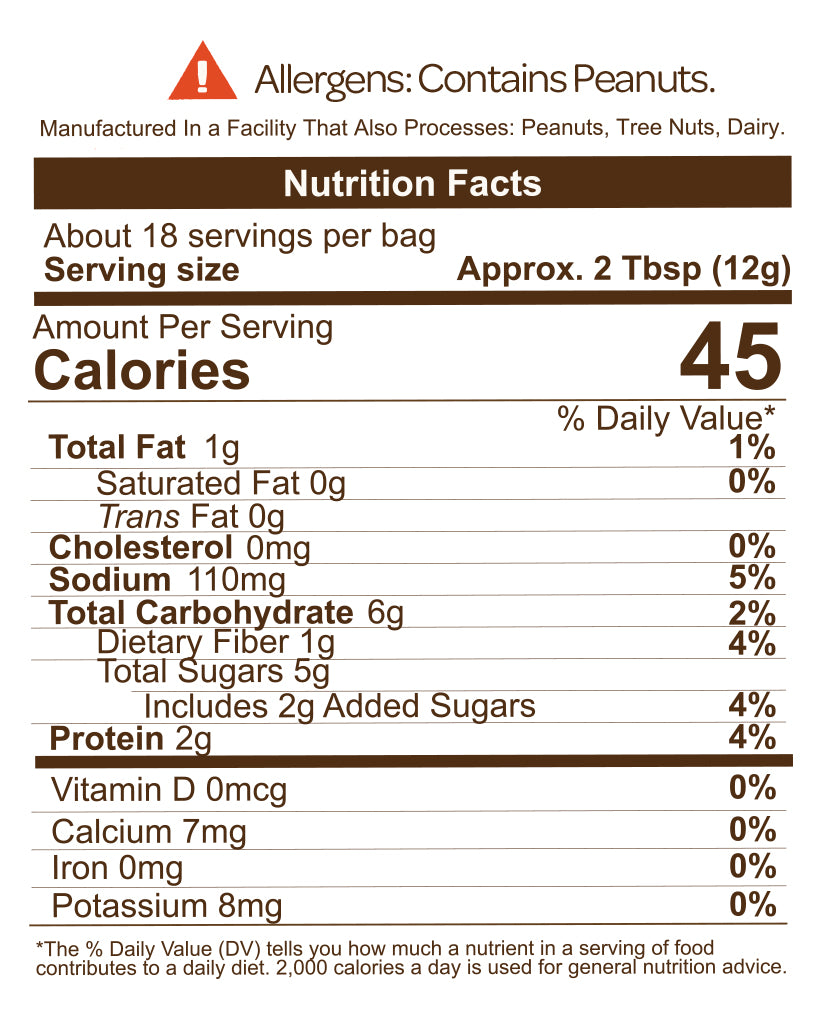 Peanut butter powder flavor nutrition facts