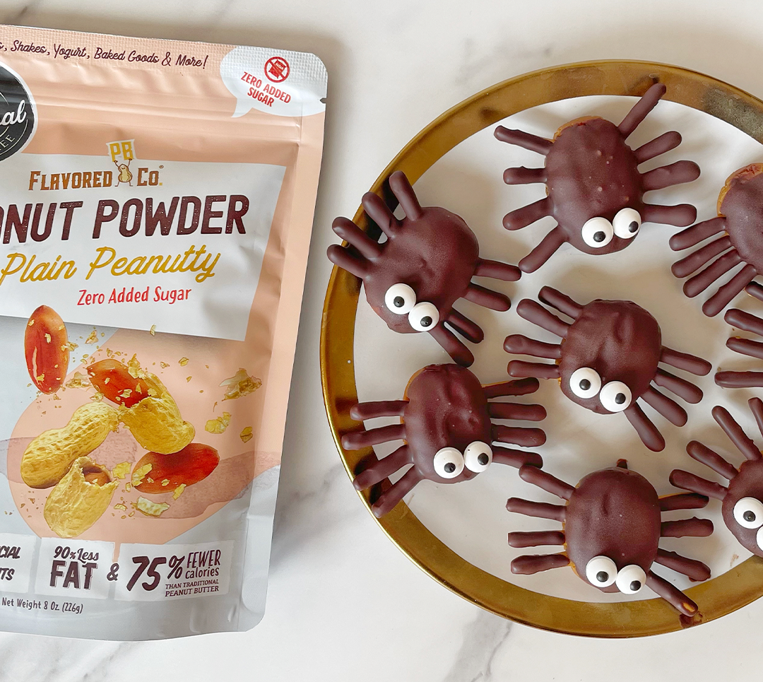 Chocolate Peanut Butter Spiders with Plain Peanutty Peanut Butter Powder