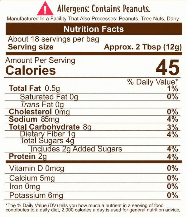 Peanut butter powder flavor nutrition facts